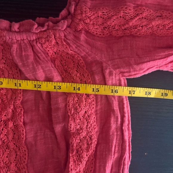 American Eagle Red Off Shoulder Boho Peasant Top – S/P - Picture 8 of 9